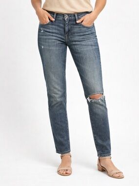 Adriano Goldschmied The Premiere Cuffed Ankle Skinny Straight Jeans Size 28R